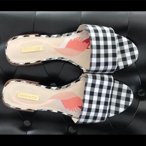 Black and white checkered sandal